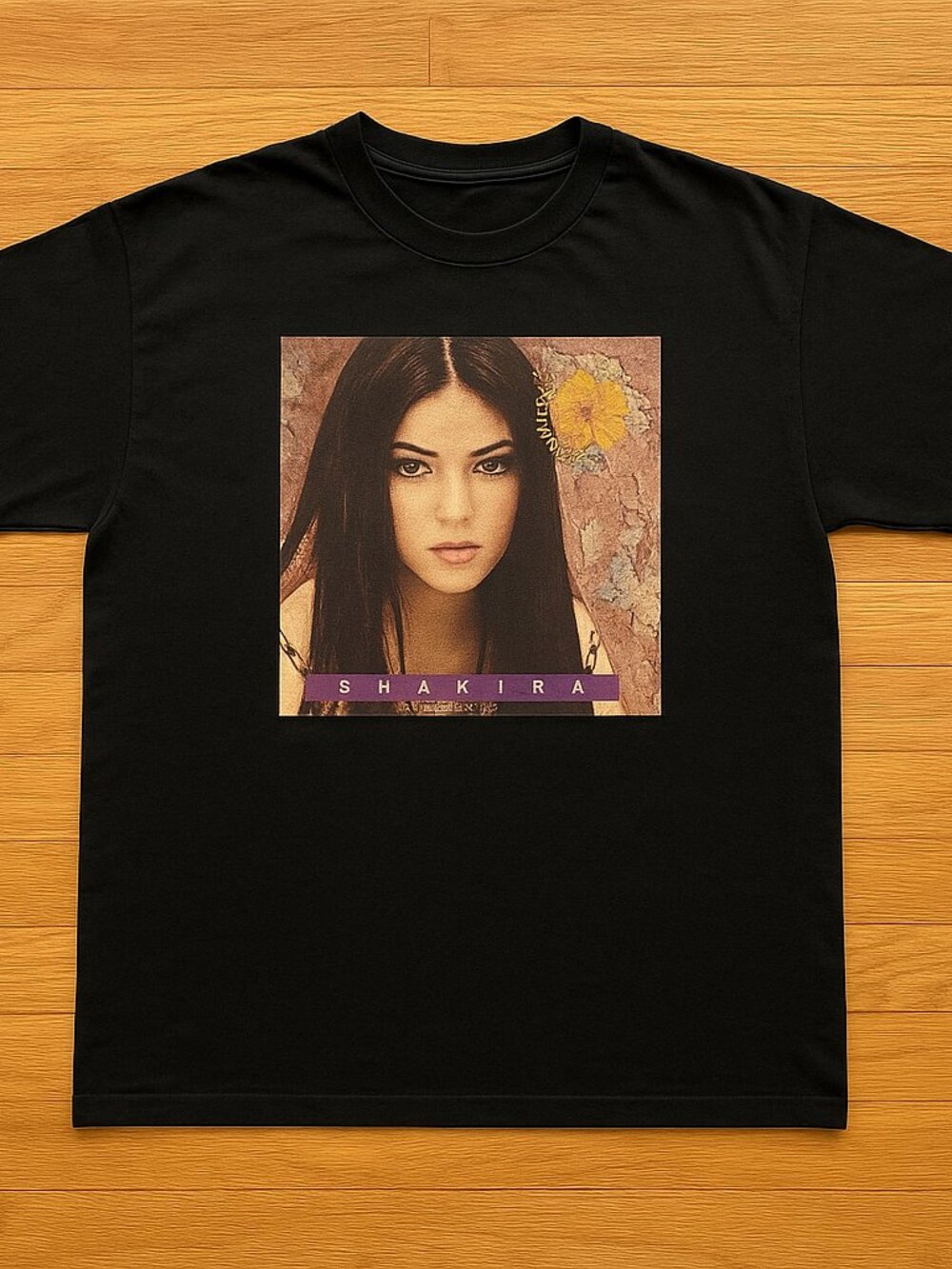Shakira Graphic Tee | Vintage Music Singer Photo T-Shirt | Black Retro Pop